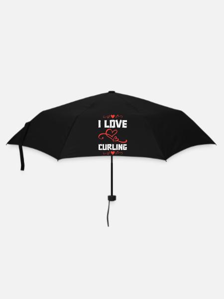 Herzlinien Liebe Kunstprint - Regenschirm (klein) - Schwarz