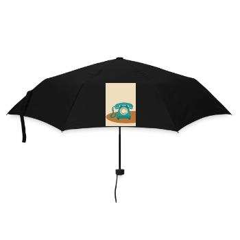 Retro Wählscheibentelefon in Türkis - Regenschirm (klein) - Schwarz - Vorne