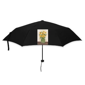 Sonnenblumen im Grünen Krug - Regenschirm (klein) - Schwarz - Vorne