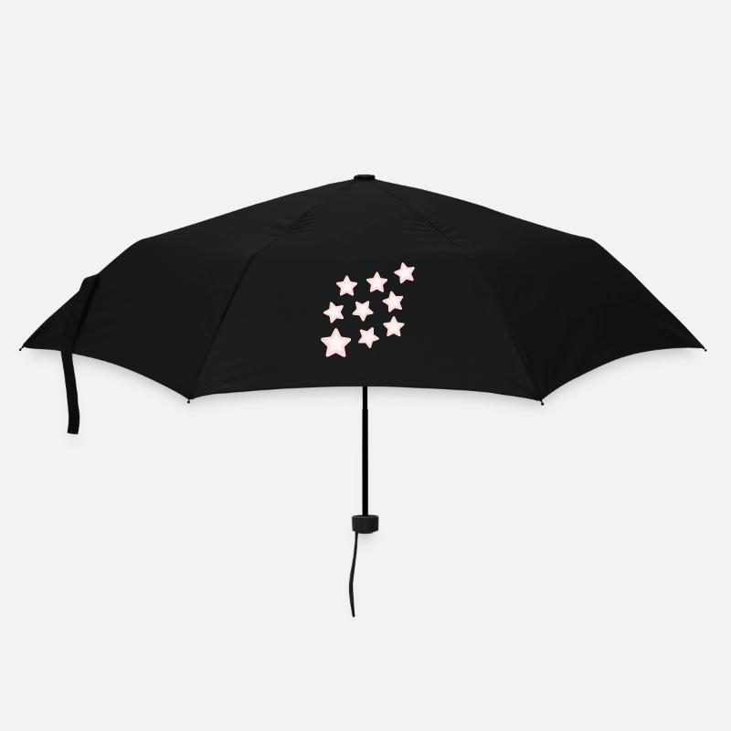 Rosa Sternchen - Regenschirm (klein) - Schwarz