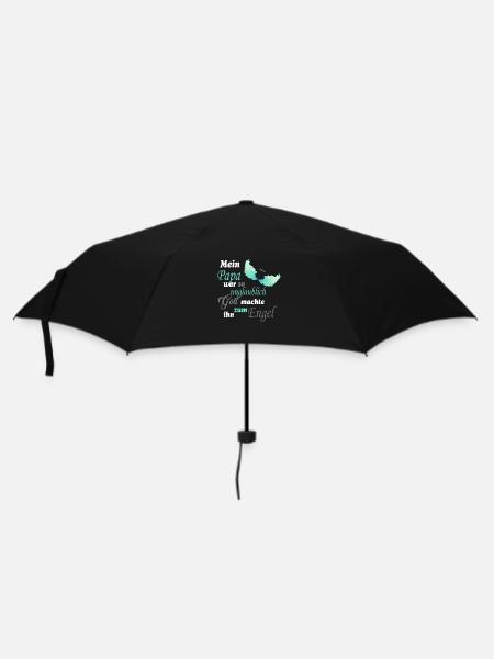 Papa wurde zum Engel – Liebevolle Erinnerung - Regenschirm (klein) - Schwarz