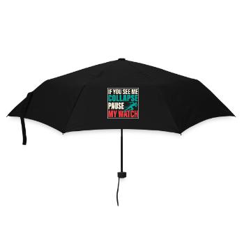 Si vous me voyez m’effondrer Pause ma montre triathlète - Parapluie standard - noir - Devant
