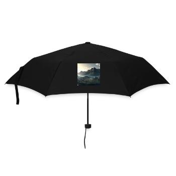 Beautiful mountain landscape in the fog - Umbrella (small) - black - Front