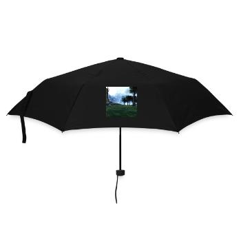 Beautiful mountain landscape in the fog - Umbrella (small) - black - Front