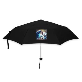 Mad scientist experimenting on a whale - Umbrella (small) - black - Front