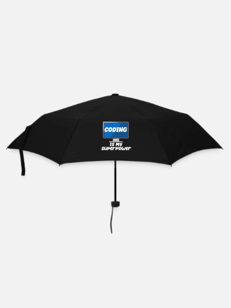 Coding Is My Superpower - Regenschirm (klein) - Schwarz