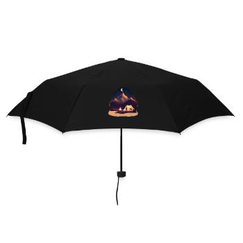 Camping au clair de lune et à la montagne - Parapluie standard - noir - Devant