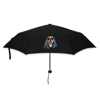 Urban Bulldog: Streetwise Bulldog-Vibes - Regenschirm (klein) - Schwarz - Vorne
