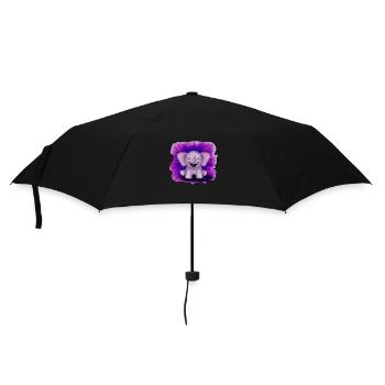 lachender elefant - Regenschirm (klein) - Schwarz - Vorne