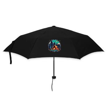 Camping, tent and campfire - Umbrella (small) - black - Front