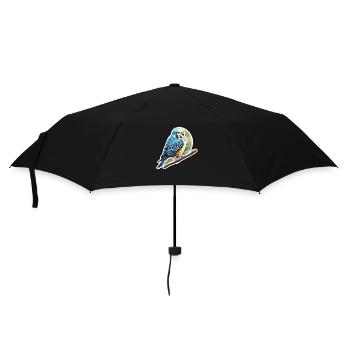 Wellensittich blau - Regenschirm (klein) - Schwarz - Vorne