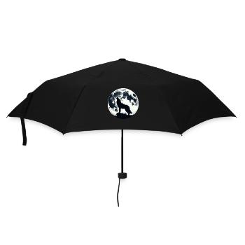 Loup hurlant au clair de lune - Parapluie standard - noir - Devant
