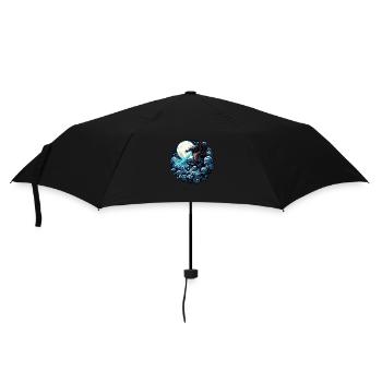 Mystischer Drache, der Wasser im Mondlicht spuckt - Regenschirm (klein) - Schwarz - Vorne