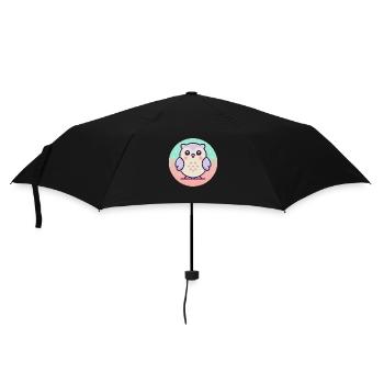 Eule - Regenschirm (klein) - Schwarz - Vorne
