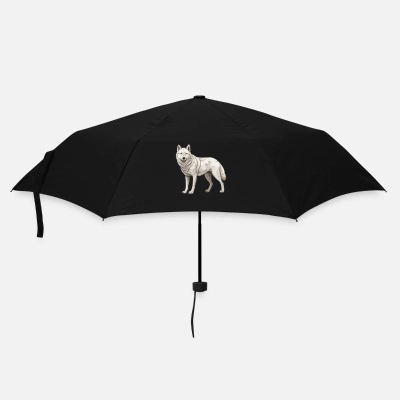 Wolf Tier - Regenschirm (klein) - Schwarz