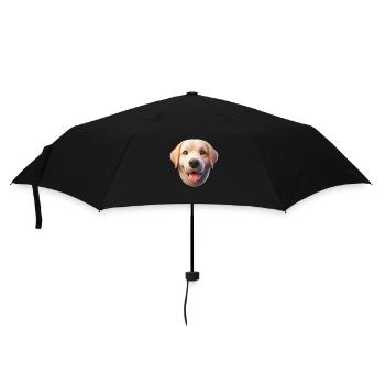 Hund Kopf 1 - Regenschirm (klein) - Schwarz - Vorne