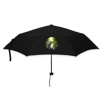 Kingfisher sits by stream - Umbrella (small) - black - Front