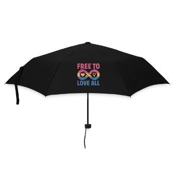 Frei zu lieben Alle LGBTQIA Pride Month Pansexualität - Regenschirm (klein) - Schwarz - Vorne