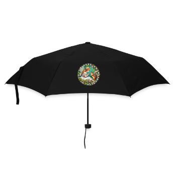 Streifenhörnchen-Fee - Regenschirm (klein) - Schwarz - Vorne
