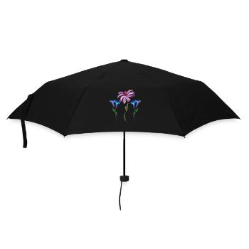 Blumen - Regenschirm (klein) - Schwarz - Vorne