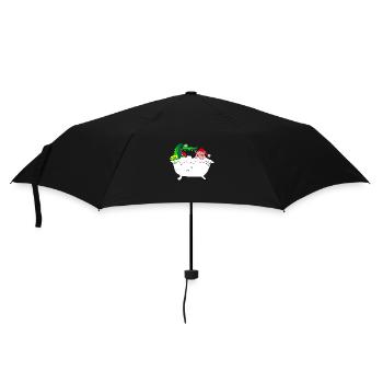 crocodile hippo bathtub christmas christmas - Umbrella (small) - black - Front