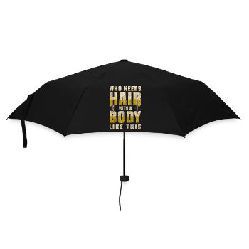 Haarlos Haarschnitt Männerproblem - Regenschirm (klein) - Schwarz - Vorne