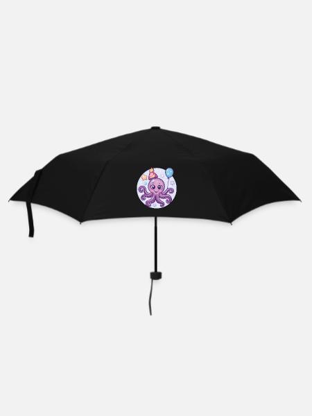 Poulpe Anniversaire Bébé - Parapluie standard - noir