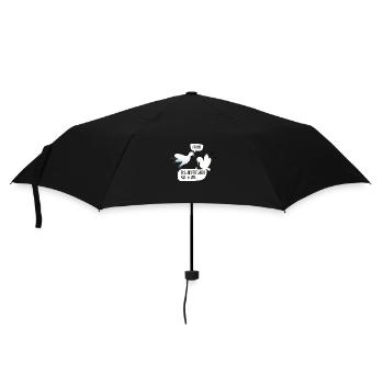 Moin Fischbrötchen auf 6 Uhr Möwe Plattdeutsch - Regenschirm (klein) - Schwarz - Vorne