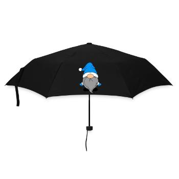 Kleiner Weihnachtsmann Blau - Regenschirm (klein) - Schwarz - Vorne