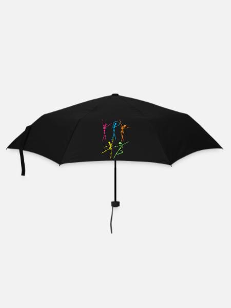 Colorful Dancing Skeletons - Umbrella (small) - black