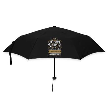 Janvier 2011 12 Ans Rétro Cadeau D'anniversaire - Parapluie standard - noir - Devant