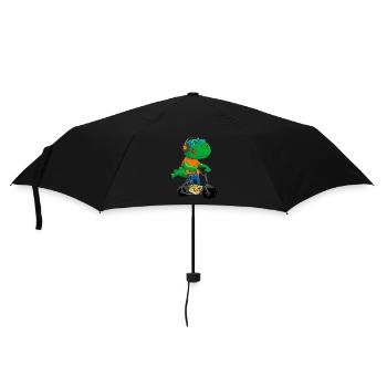 Dino Scooter Dino Lover Funny Gift Idea - Umbrella (small) - black - Front