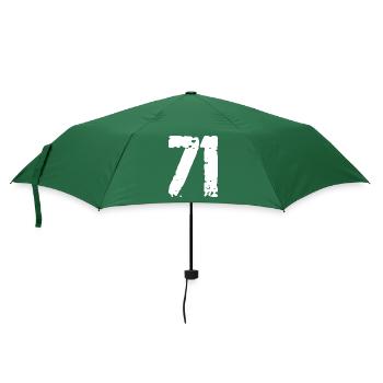 71 Zahl Vintage - Regenschirm (klein) - Flaschengrün - Vorne