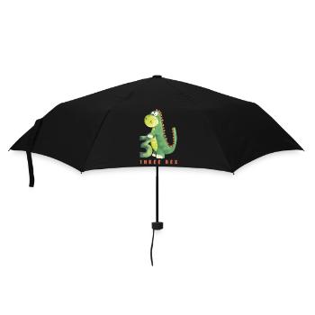Three Rex I Dino 3 years I 3rd birthday I Three - Umbrella (small) - black - Front