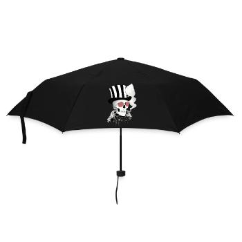 Skull with pink sunglasses - Umbrella (small) - black - Front