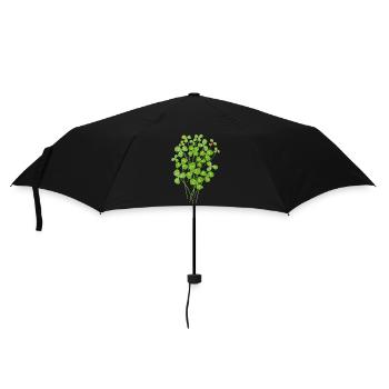 Marienkäfer Klee Glück - Regenschirm (klein) - Schwarz - Vorne