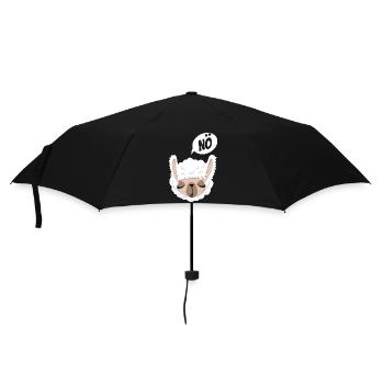 Nö, ich muss garnix - Lama - Spruch - Regenschirm (klein) - Schwarz - Vorne