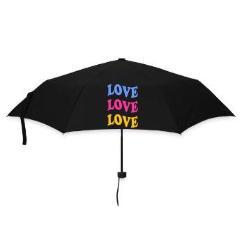 Love Love Love - Regenschirm (klein) - Schwarz - Vorne