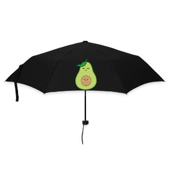Avocado - Schwangerschafts - Design - Regenschirm (klein) - Schwarz - Vorne