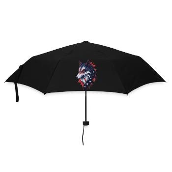 Wolf - Regenschirm (klein) - Schwarz - Vorne