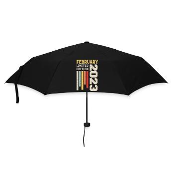 Februar 2023 - Geburtstagsgeschenk Februar 2023 - Regenschirm (klein) - Schwarz - Vorne