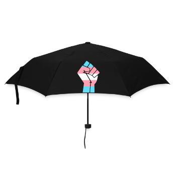Trans Pride Fist Design for Equality - Umbrella (small) - black - Front
