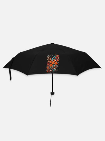 Autumn Flowers with Nuts - Umbrella (small) - black