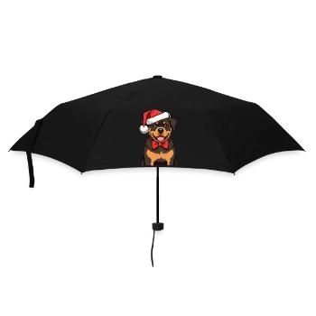 Rottweiler Weihnachten - Regenschirm (klein) - Schwarz - Vorne