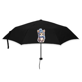 Cute kitten in the snow - Umbrella (small) - black - Front