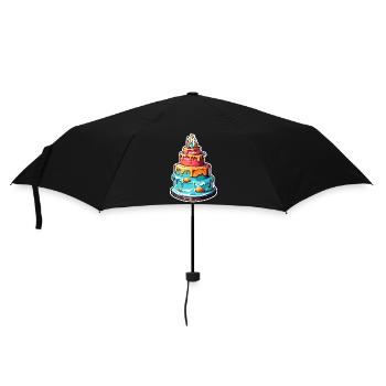 Birthday Cake / Cake / Happy Birthday / Cake - Umbrella (small) - black - Front