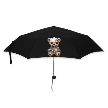 Teddybär / Kuscheltier / Stofftier / Geschenkidee - Regenschirm (klein) - Schwarz - Vorne