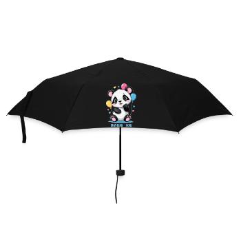 Süße Panda Bär - Regenschirm (klein) - Schwarz - Vorne