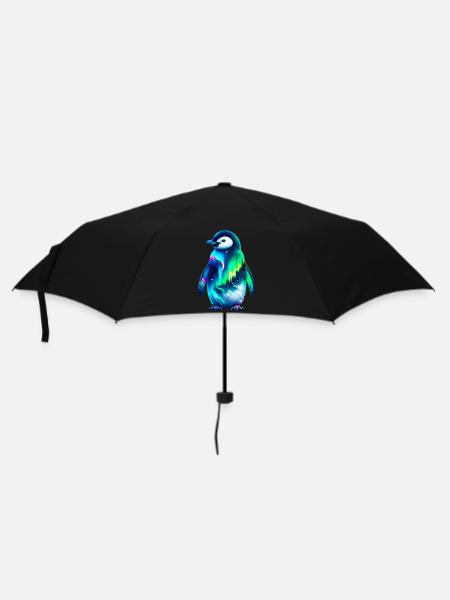 Aurora Borealis Pinguin - Regenschirm (klein) - Schwarz