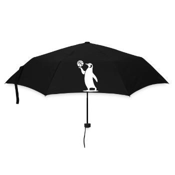 Pinguin Basketball Silhouette Minimalistisch Sport - Regenschirm (klein) - Schwarz - Vorne